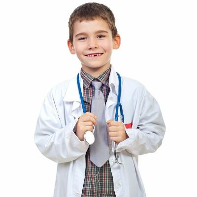 China Custom Size Kids Doctor Costume Scientist Children Surgeon Doctor Lab Coat for sale