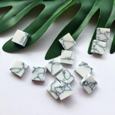 China Jewelry Making Factory Outlet Synthetic Stone Colorful Heart Cheap Artificial Stone White Turquoise for sale