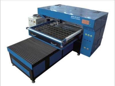 China Sterben Brett-Hersteller-Laser-Schneidemaschine mit pneumatischer Schiene und oberem Platten-Rollen-Gerät zu verkaufen