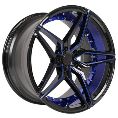 China Candy Blue Staggered Concave Rims for sale