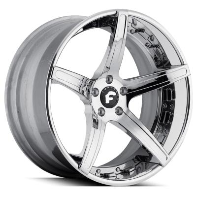 China JWL TUV VIA  Brushed Silver Rims With Chrome Lip Affilato-ECL for sale