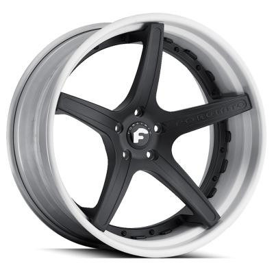 China Flusso-T Forgiato Forged Wheels With Chrome Lip Matt Black Face for sale