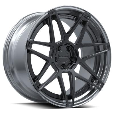China Staggered 2 Piece Forged Wheels UF/2-150 With 7 Hollow Spokes for sale