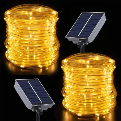 China Solar Leather Wire LED Holiday Lights Courtyard Decorated Christmas Fairy Lights for sale