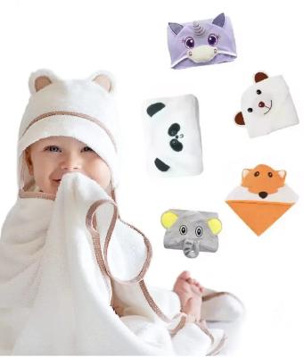 China Factory Direct Wholesale Animal Design Super Breathable Soft Cartoon Kids Bath Towel 100% Bamboo Baby Hooded Towel for sale