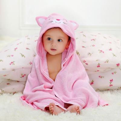 China QUICK DRY Cartoon Baby Bath Hood Towel Sets Custom LOGO OEM Absorbent Kids Baby Animal Hooded Towel for sale