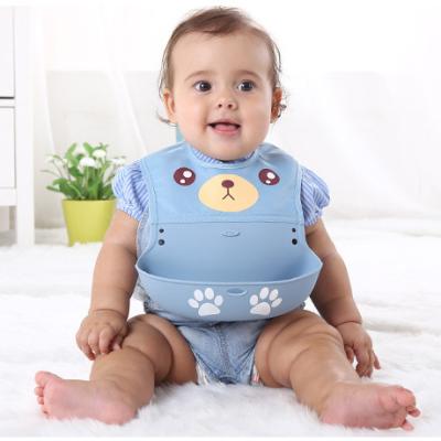 China Sustainable HOT Animal Cartoon Cute And Easy To Clean Heat Resistant Silicone Baby Bib Set for sale