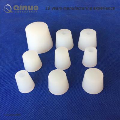 China Food Grade Lab Silicone Rubber Bung Stopper Small Rubber Plugs White Color for sale