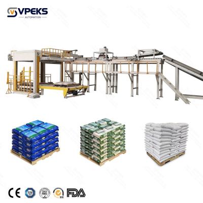 China 1200 Cycles Per Hour High Level Palletizer With Flat Push Large Bag Stacker for sale