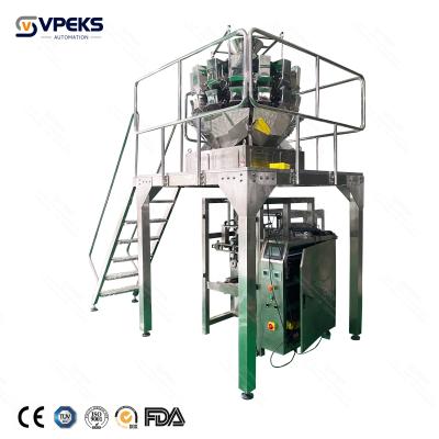 China Vertical Multi Head Weigher Packing Machine Potato Chips Frozen Food Biscuits for sale