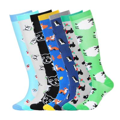 China 15-20mmHg Breathable Cute Animal Custom Compression Socks Sports Socks Circulation-Best Support Women's Socks for sale