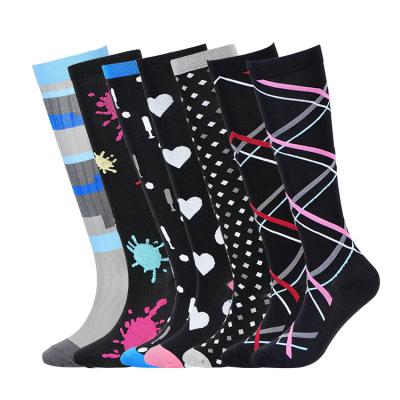 China Breathable Colorful Medical Compression Sock Manufacturers Unisex Custom Made High Knee Sock For Women And Men for sale
