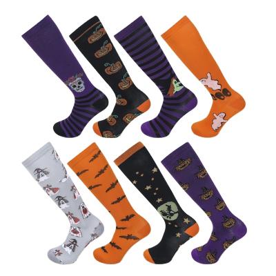 China Antibacterial Knee High Compression Halloween Stockings For Sports Doctor Compression Socks Halloween Socks for sale