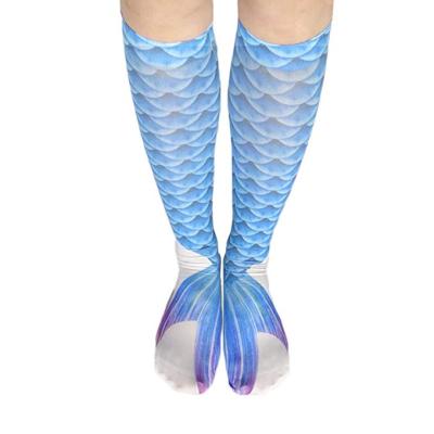 China Manufacturer Breathable Cute Tail Photo Print Silk Knee High Legging Stocking Socks à venda