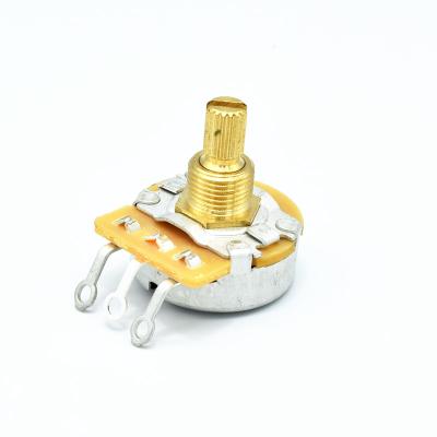 China 24mm CTS Style Metal Shaft 15.5mm B500k Rotary Guitar Potentiometer for sale