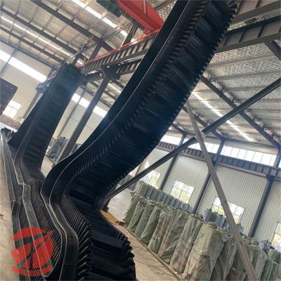 China Corrugated Sidewall Multi Ply Textile Conveyor Belt for Abrasive Material Transport for sale