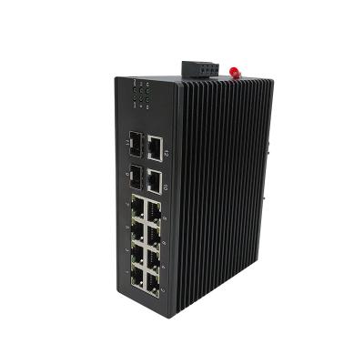 China 10/100/1000M Industrial Network Switch Managed 10 Port Gigabit Ethernet Switch for sale