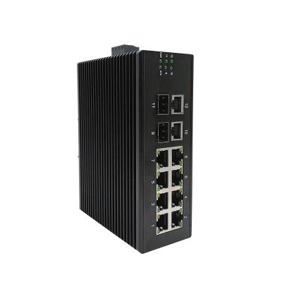 China IP Camera Gigabit Industrial Managed Poe Switch 12 Port Din Rail Ethernet Switch for sale