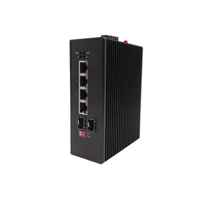 China Din Rail Managed Industrial Ethernet Switch 6 Ports With 2 SFP Gigabit Optical Port for sale