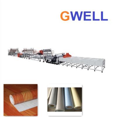 中国 ポリ塩化ビニールの床生産ラインに床を張る革作成機械ポリ塩化ビニール 販売のため