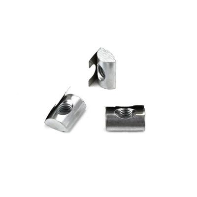 China Roll In T Slot Nut Self Aligning With Spring Leaf Steel Zinc Plated for sale
