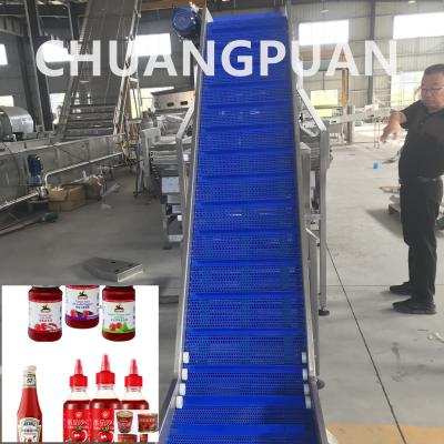 중국 자동 토마토 소스 생산 라인 1-5T/H 용량 PLC 제어 380V 캡 및 채우기 시스템 판매용
