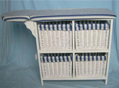 China wooden table with wicker basket for sale