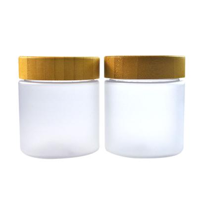 China 150ml 250ml 500ml frosted PET plastic round cosmetic face cream jars packaging jar with bamboo lid for sale
