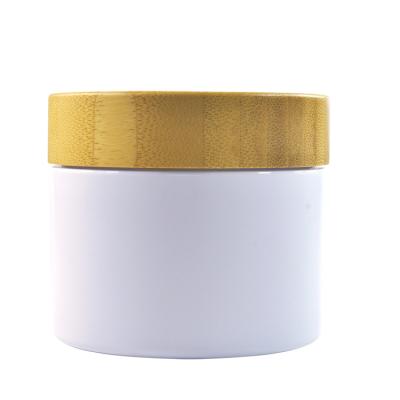 China 15g 30g 50g 100g Cream Jar Containers cosmetic frosted clear cream PP bamboo jar with lid for sale