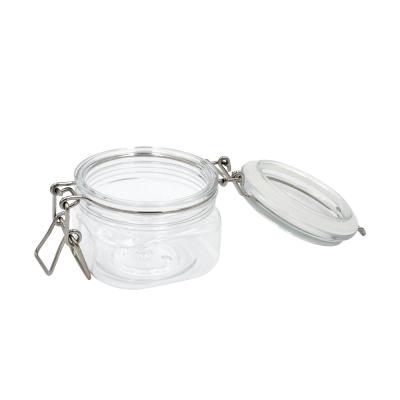 中国 Clear cosmetic Food Storage Jar square food storage hermetic jar with silicone sealing ring 販売のため