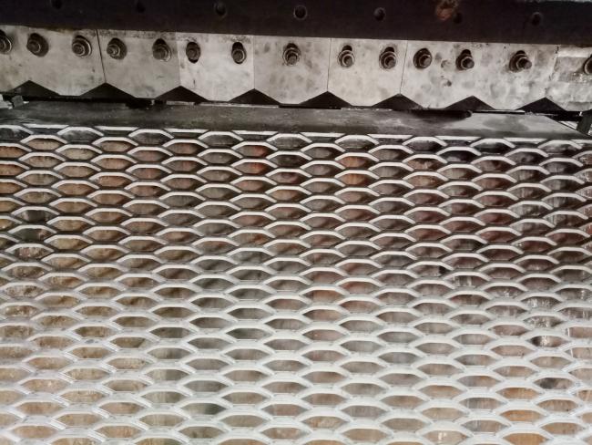 Heavy duty expanded metal mesh grating showing diamond pattern