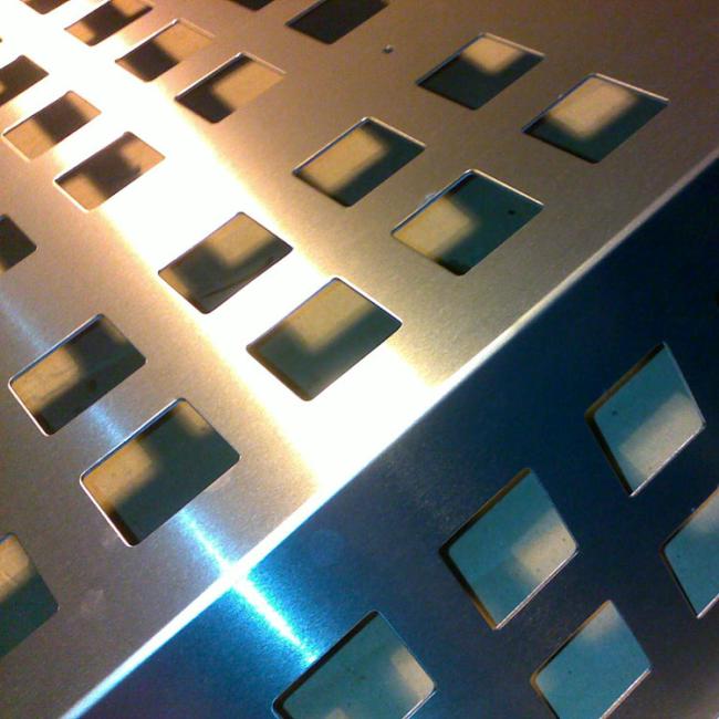 16 gauge soundproof perforated metal plate close-up