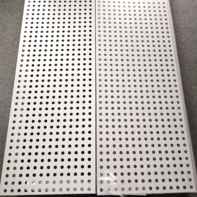 Perforated aluminum mesh sample with round holes