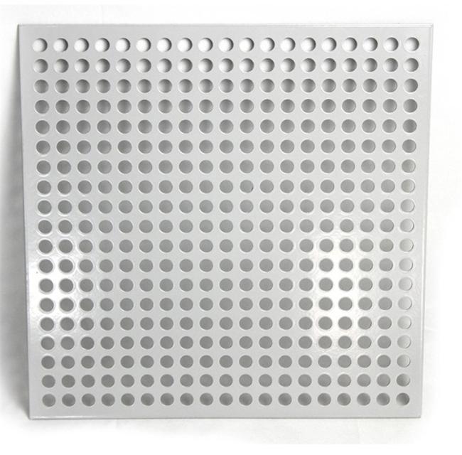 Close-up view of perforated metal pattern