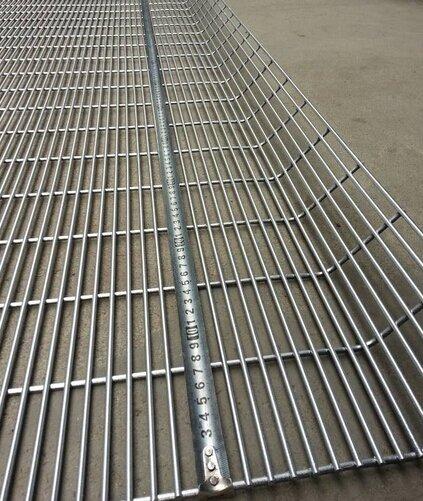 Green PVC coated welded wire mesh fence installation