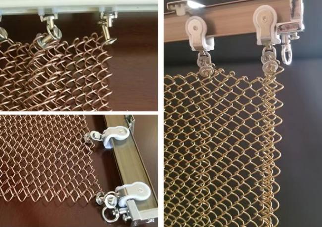 Colorful metal coil drapery chain link mesh curtain installation