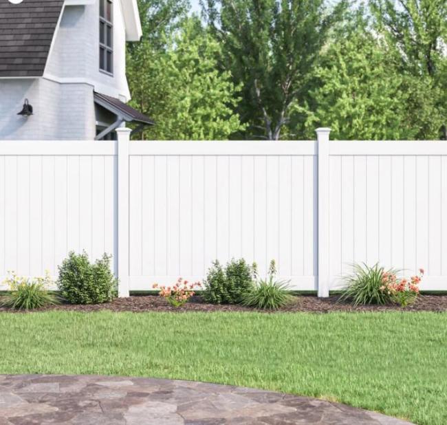 Close-up view of PVC fence panel texture and construction