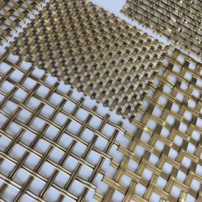 China Antique Brass Ss 0.5mm Lock Crimp Wire Mesh For Interior Decoration for sale