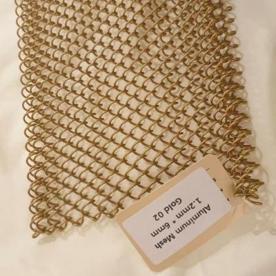 China 6*6mm Heavy Metal Chain Link Curtains Gold Architectural Aluminum For Exhibition Hall for sale