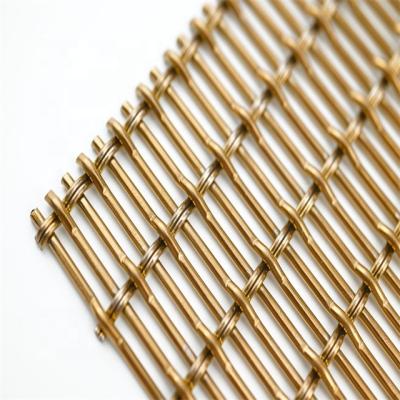 China 1mm Architectural Metal Mesh Woven Type Crimped Decorative Screen Panel en venta
