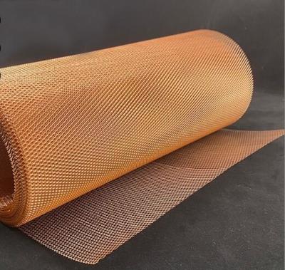 Китай Медная ромбическая просечно-вытяжная сетка для экранирования ЭМИ 0.02-4 мм продается