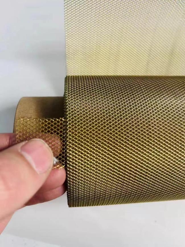 Copper expanded metal mesh sheet sample