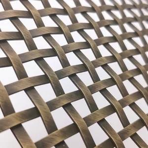 China Crimped Stainless Steel Woven Wire Mesh Woven Fabric Screen For Wallpaper Decorative Metal à venda