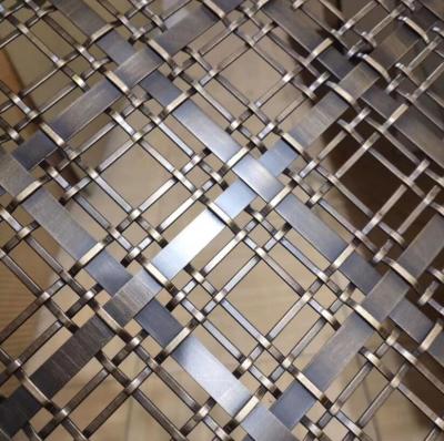 China Architectural Flat Wire Mesh Crimped Woven Wire Mesh Brass Bronze Stainless Steel Woven Metal Decorative Mesh en venta