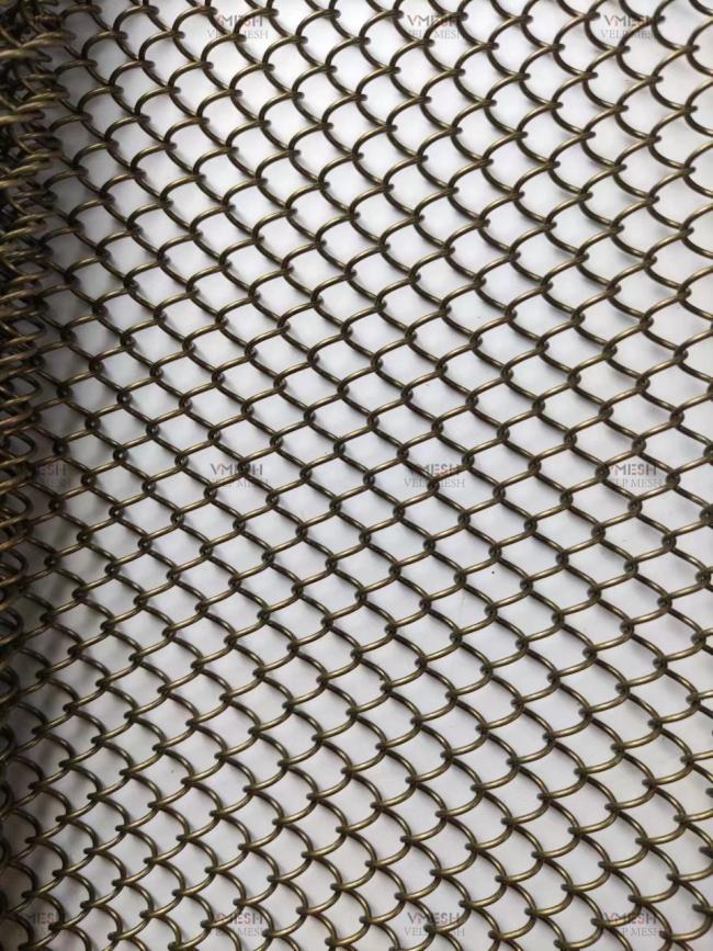 Metal chain link curtain installation example
