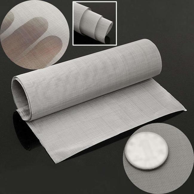 Various stainless steel wire mesh products on display