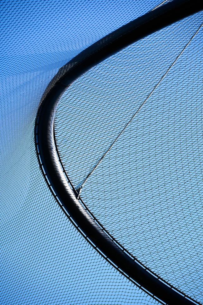 Close-up view of woven stainless steel mesh pattern