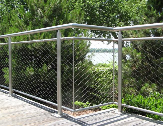 Stainless steel rope mesh close-up showing woven structure