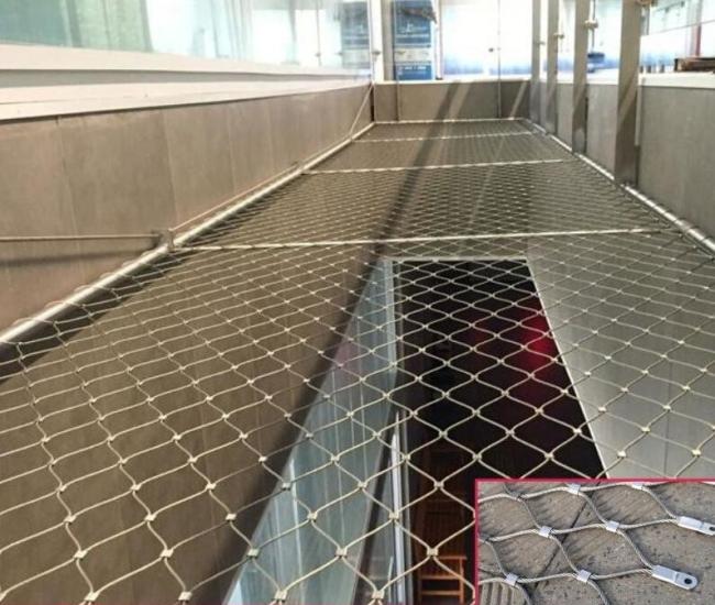 Safety mesh installation on balcony