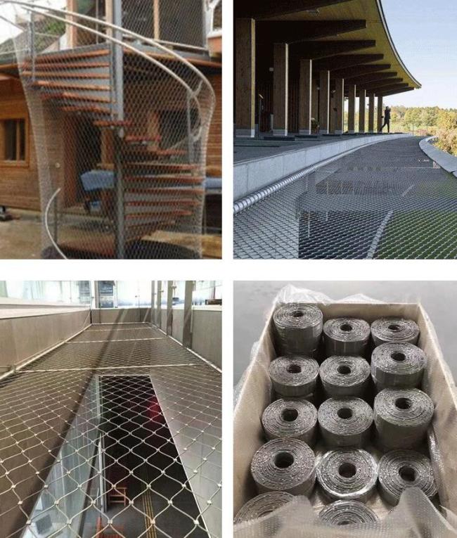 Stainless steel rope mesh detail